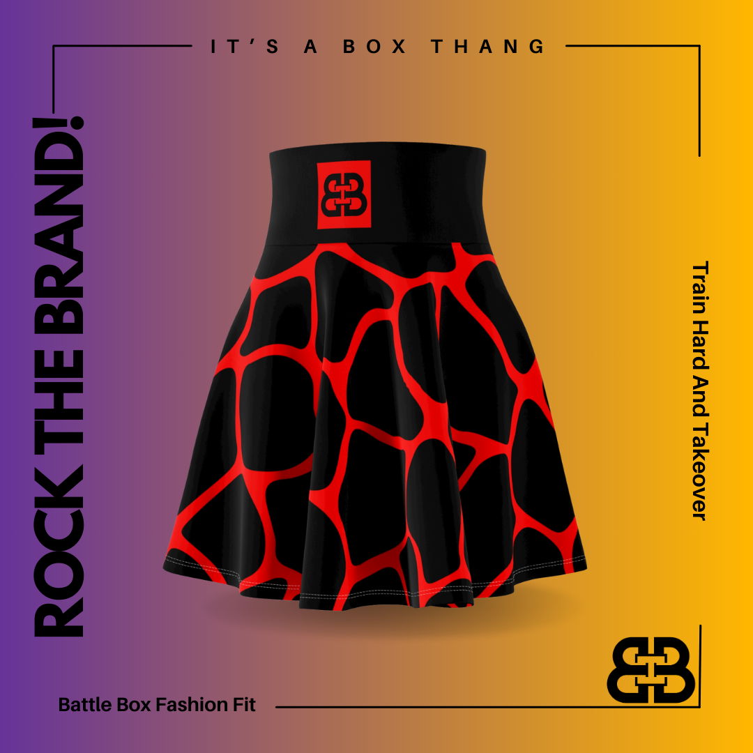 Battle Box High Waist Women's Skater Skirt-HW