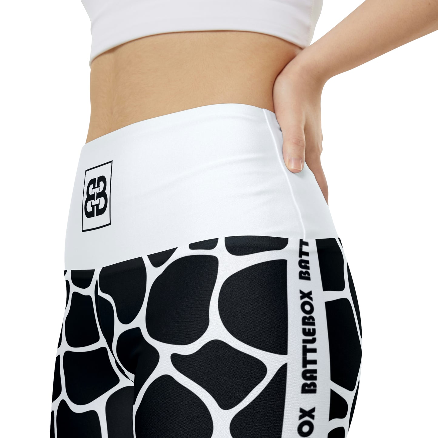 Battle Box White/Black Cobble Women's Workout Shorts-T1