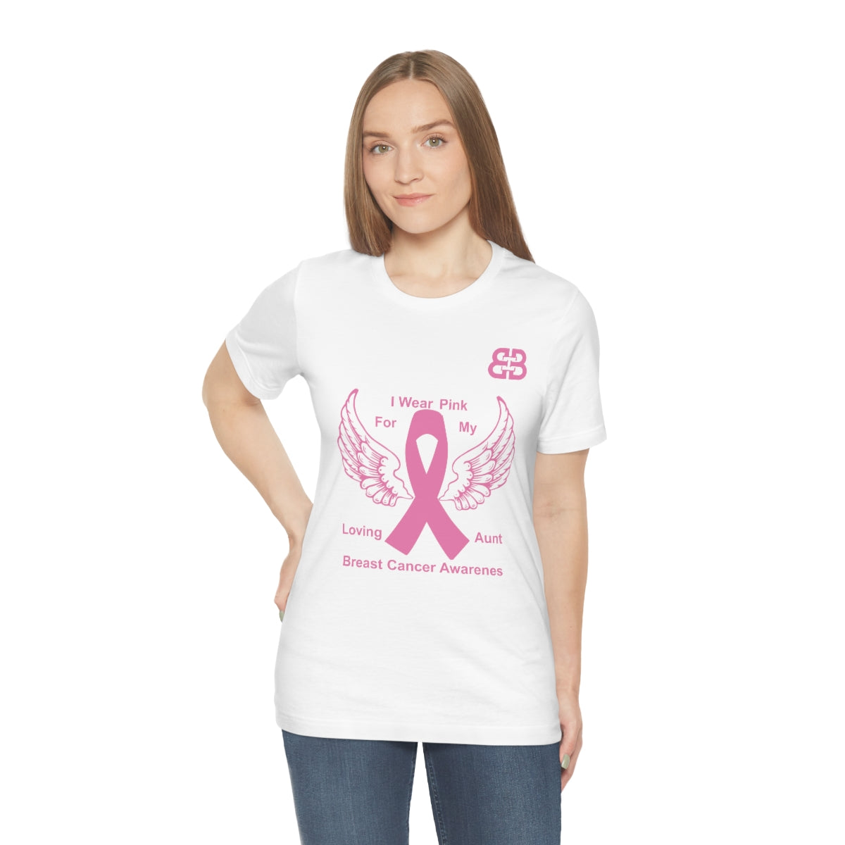 Battle Box Unisex Jersey Short Sleeve Tee - Breast Cancer Awareness Aunt