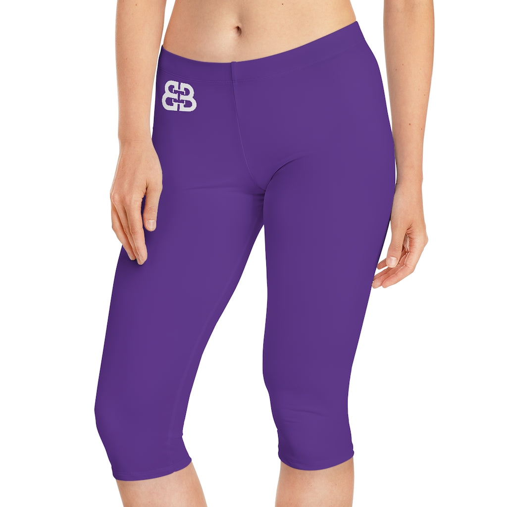 Roaman's Women's Plus Size Essential Stretch Capri Legging - 14/16, Purple  : Target