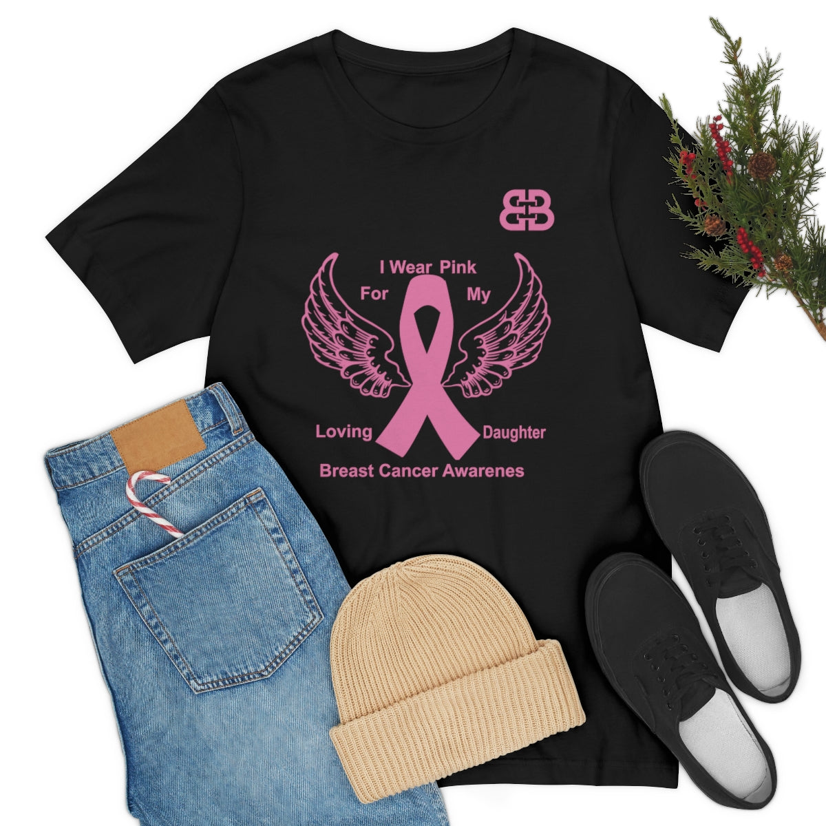 Battle Box Unisex Jersey Short Sleeve Tee - Breast Cancer Awareness Daughter