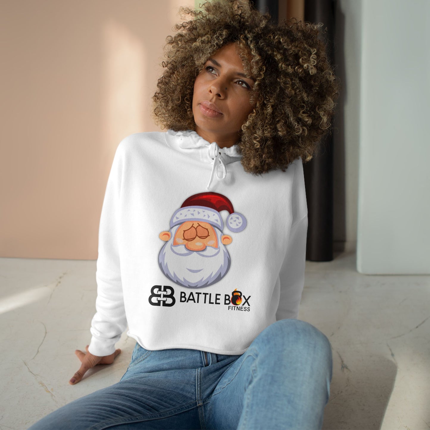 Battle Box Sleepy Santa Crop Hoodie