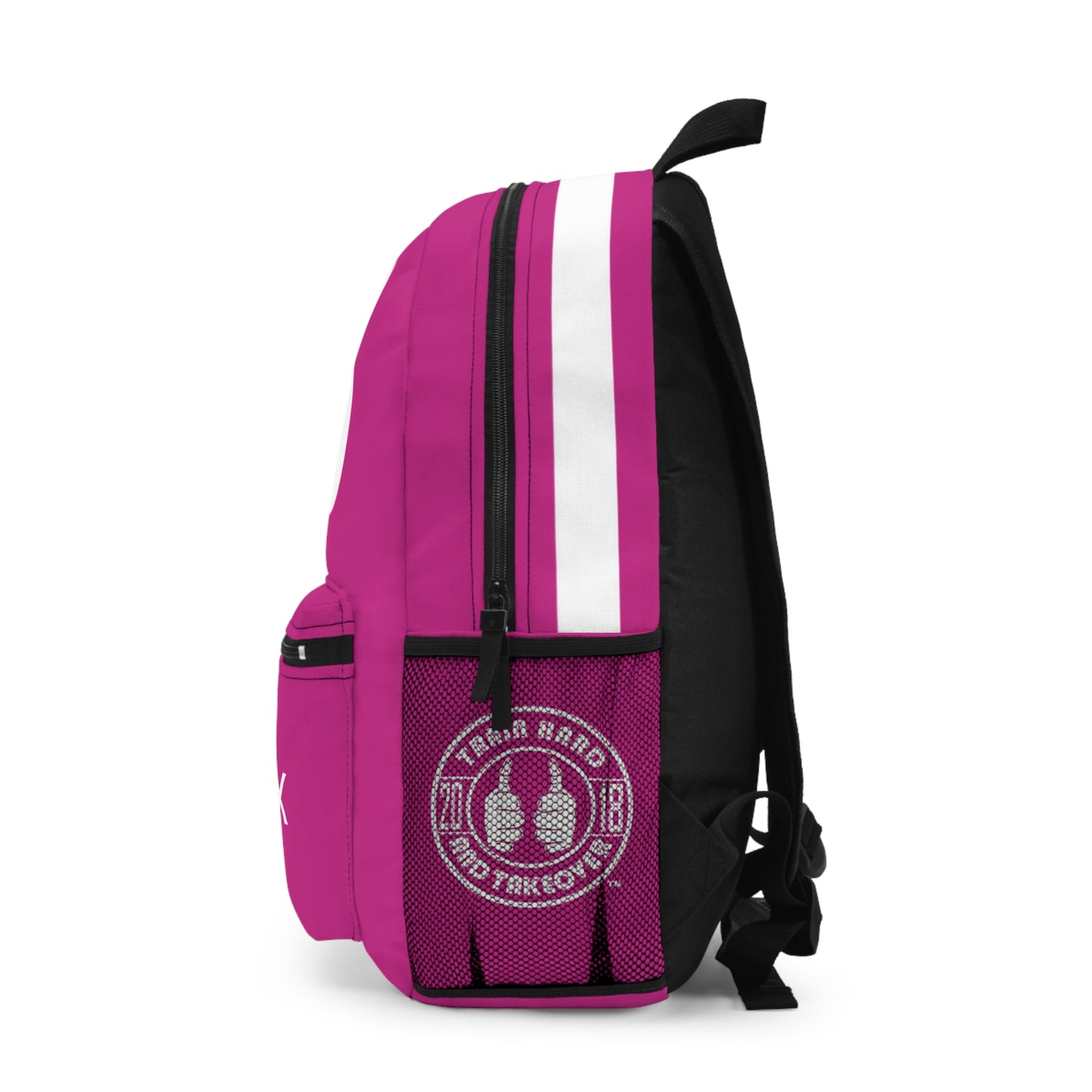 Battle Box Gym Fitness Pink Train Hard Backpack