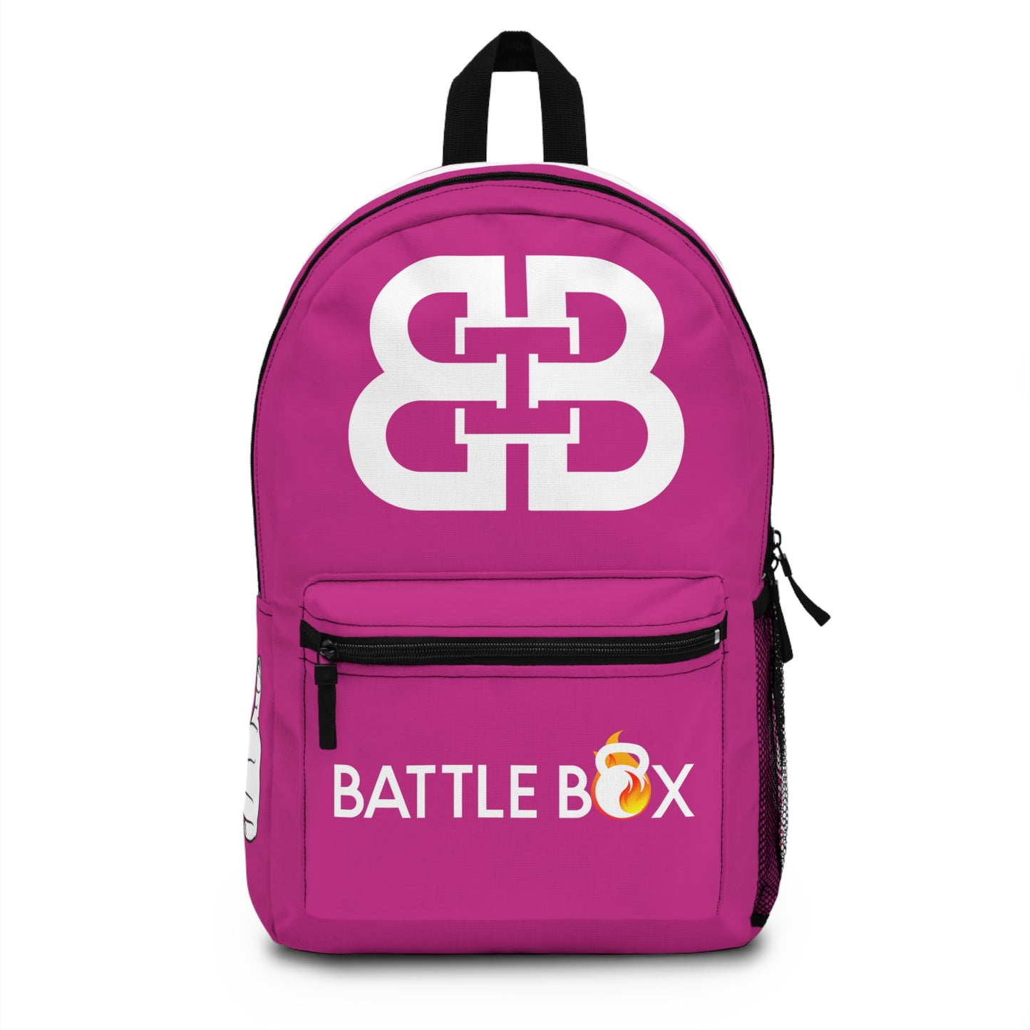 Battle Box Gym Fitness Pink Train Hard Backpack