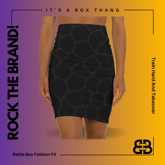 Battle Box Women's Black Gray Cobble Mini Skirt-U6