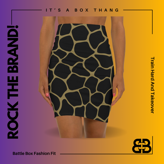 Battle Box Women's Black Gold Cobble Mini Skirt-U6