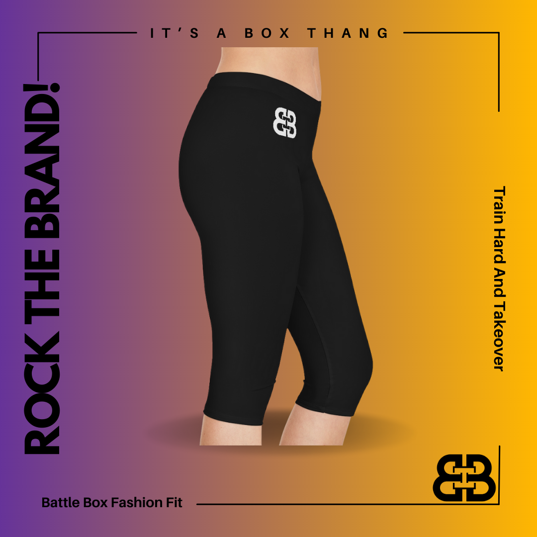 Battle Box [BB] Women's Black Capri Leggings