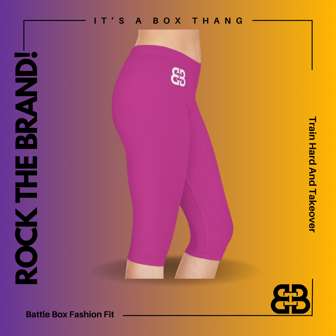 Battle Box [BB] Women's Pink Capri Leggings