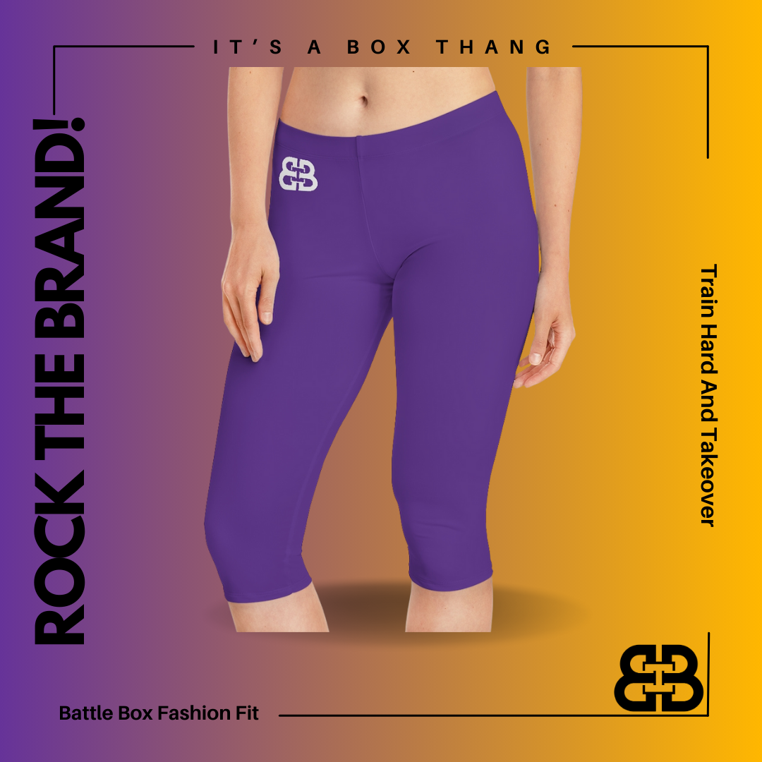 Battle Box [BB] Women's Purple Capri Leggings