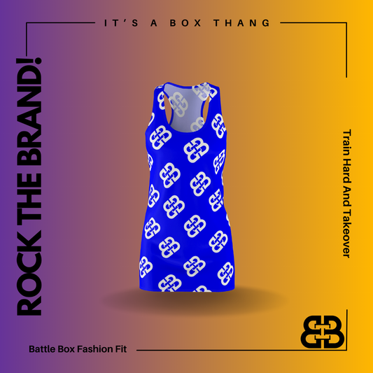 Battle Box Blue White BB Tunic Racerback Top-CB