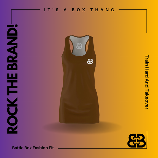 Battle Box Brown Tunic Racerback Top