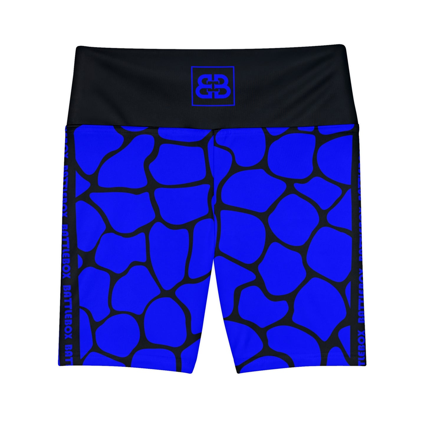 Battle Box Blue/Black Cobble Women's Workout Shorts-T1