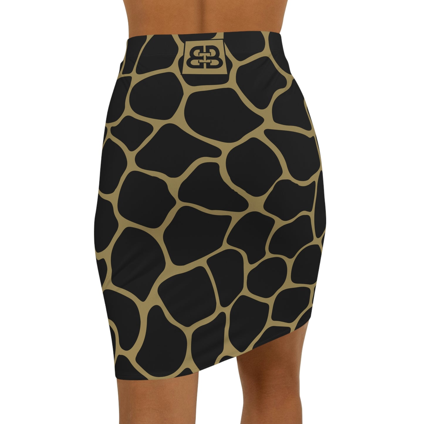 Battle Box Women's Black Gold Cobble Mini Skirt-U6