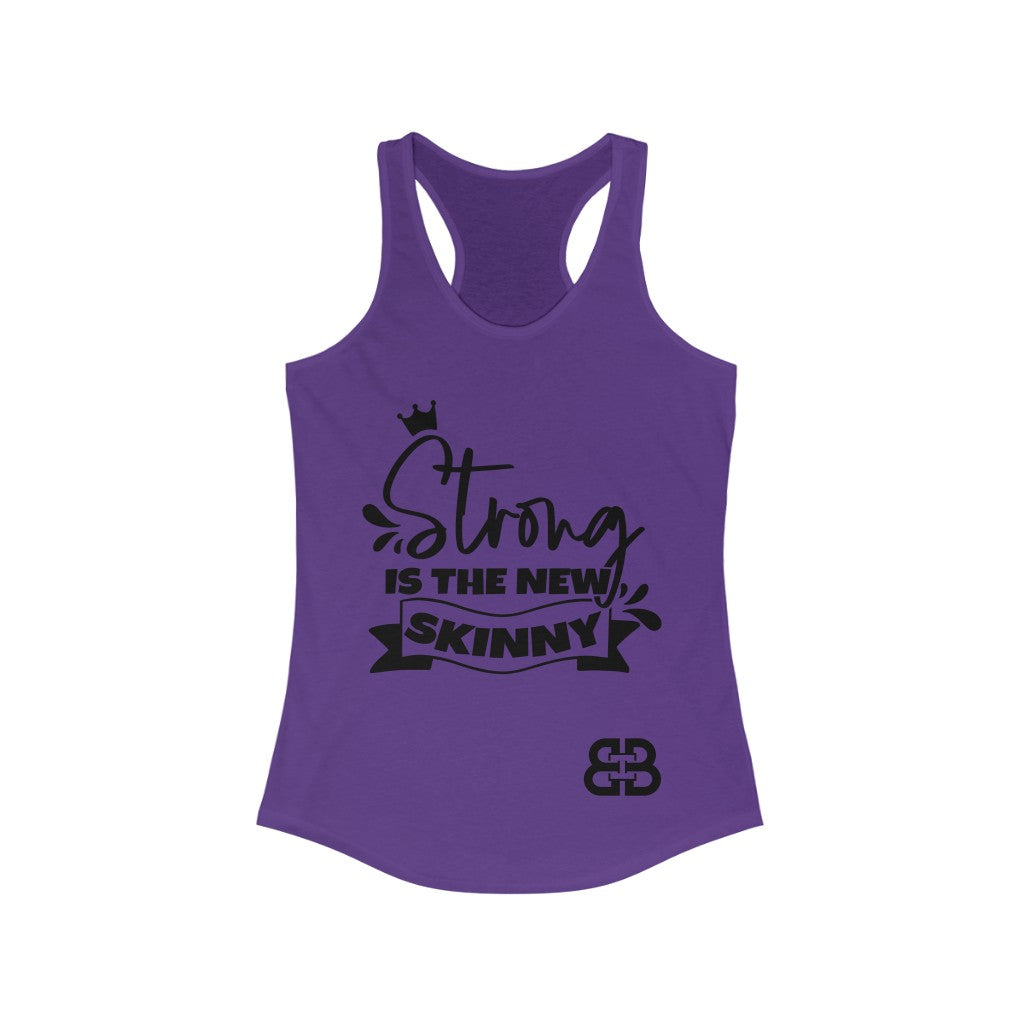 Women's Strong Is The New Skinny Battle Box Racerback Tank -2A