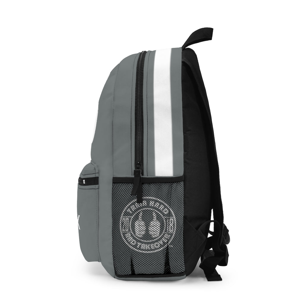 Battle Box Gym Fitness Gray Train Hard Backpack