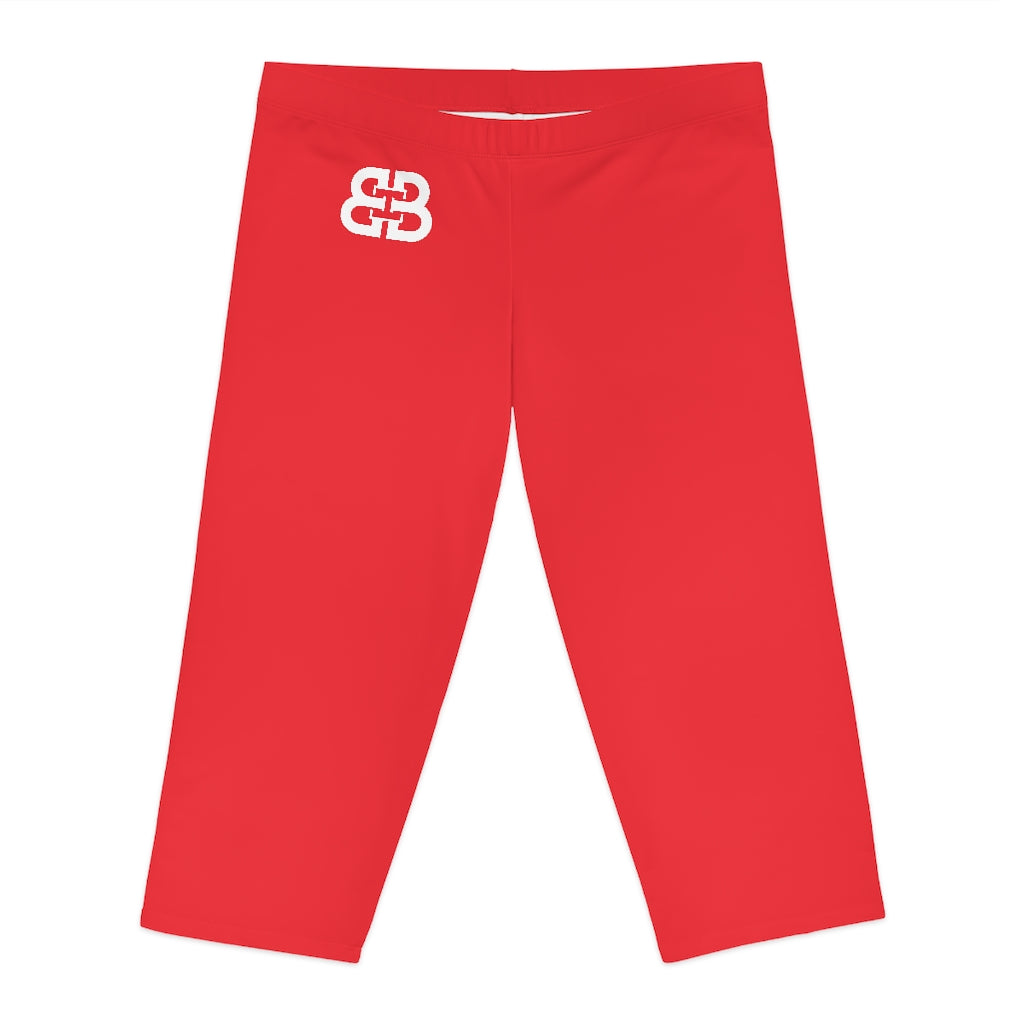 Battle Box [BB] Women's Red Capri Leggings
