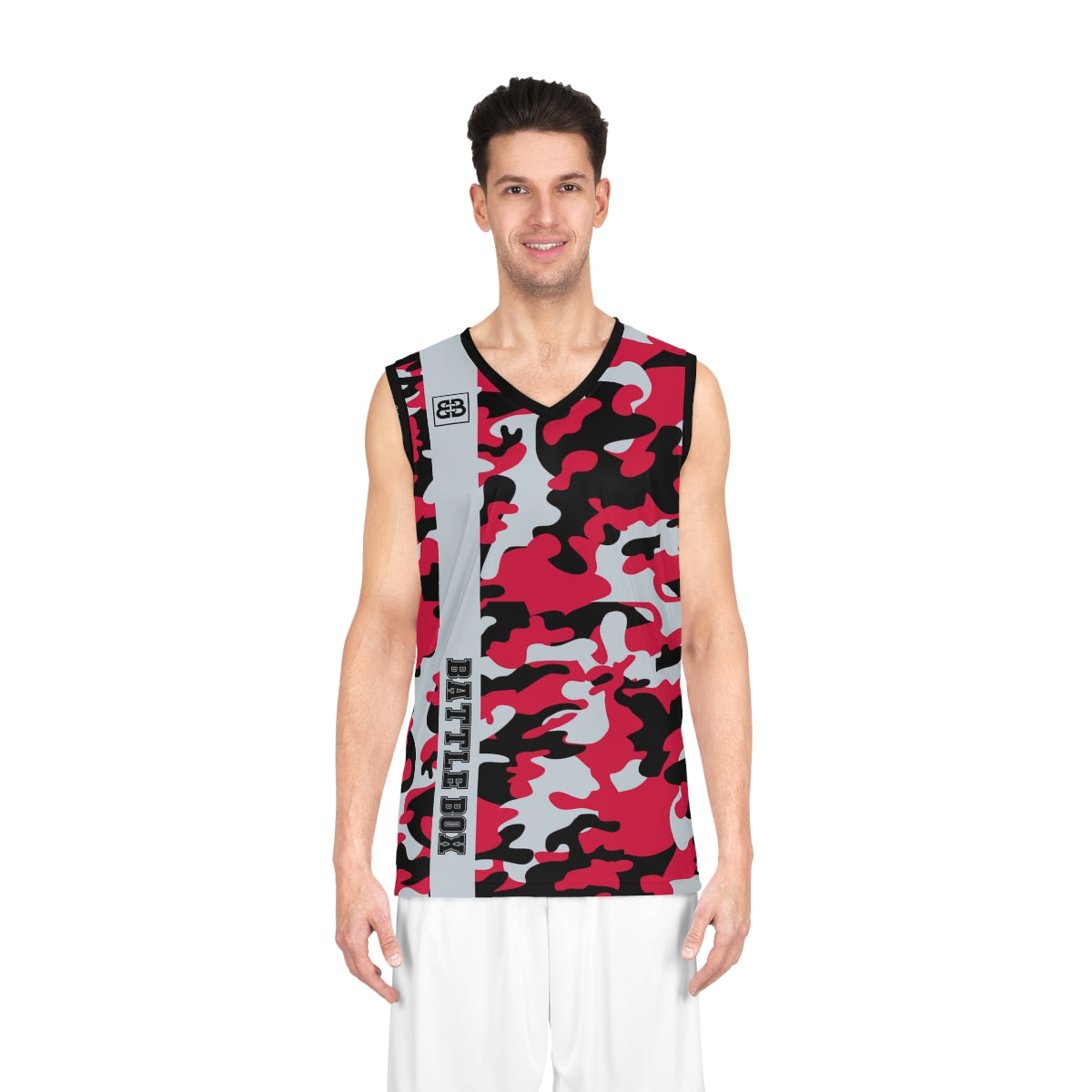 Battle Box Black Red Basketball Jersey