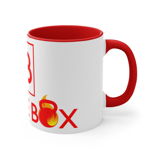 Battle Box Accent Red Logo Coffee Mug, 11oz