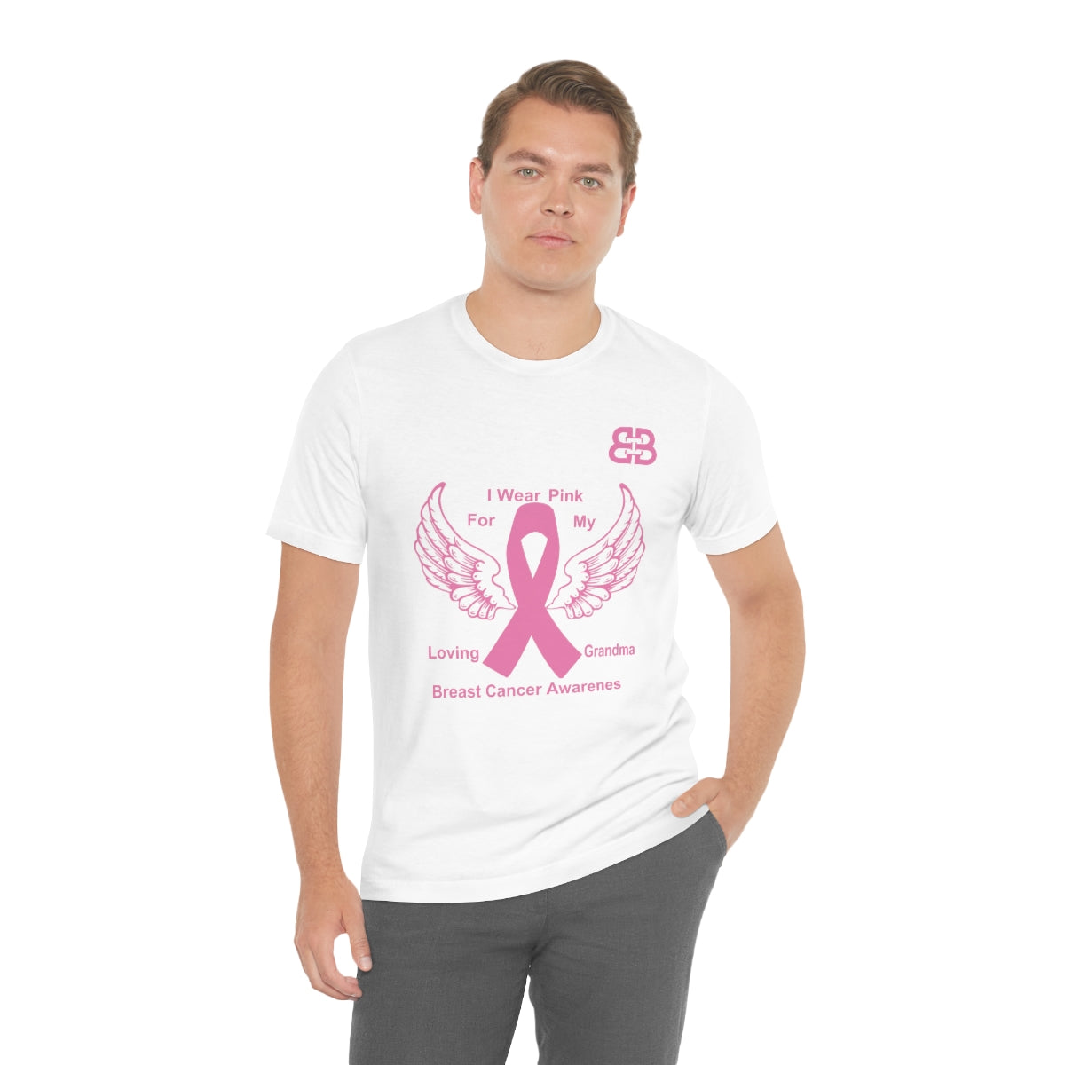 Battle Box Unisex Jersey Short Sleeve Tee - Breast Cancer Awareness Grandma