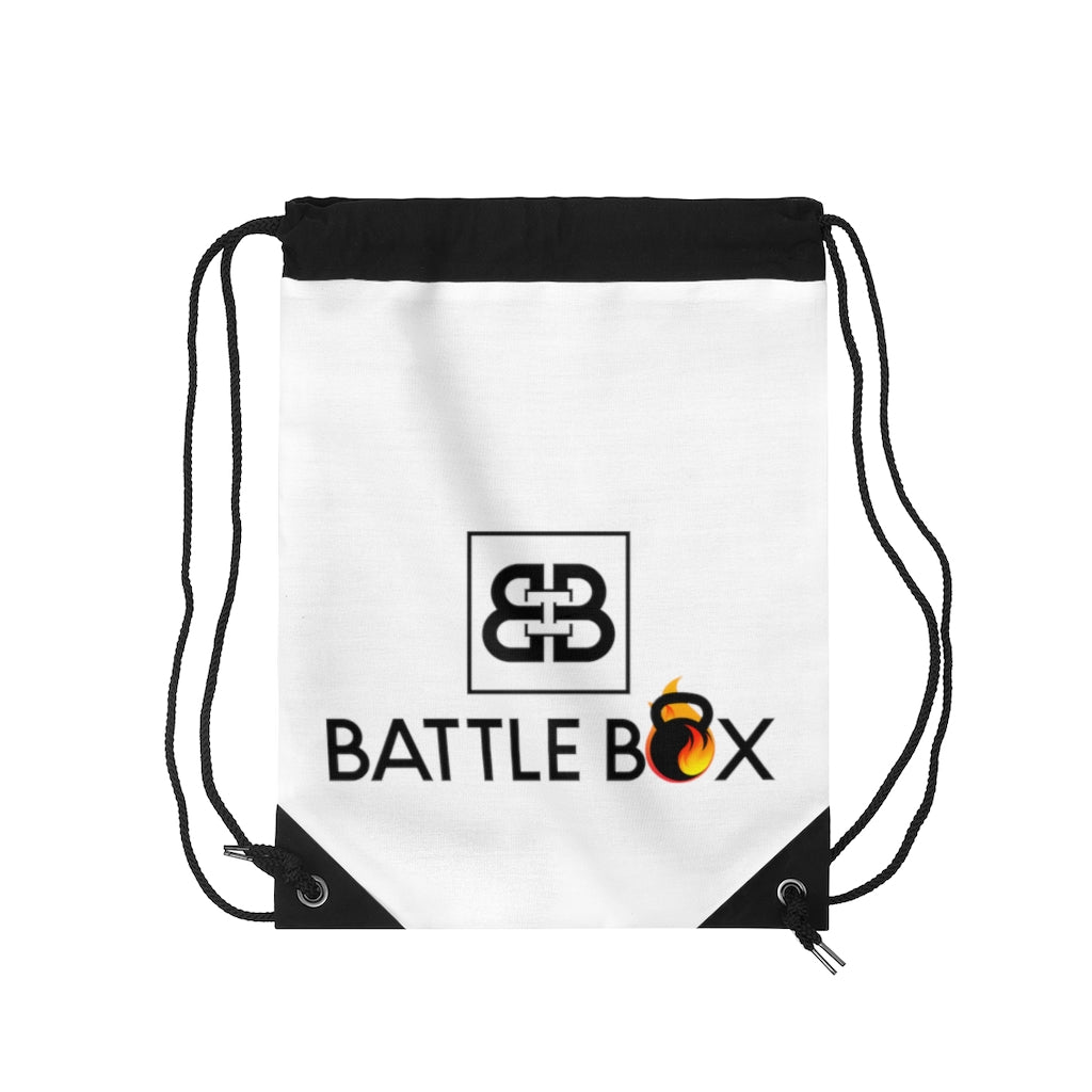 Battle Box White Drawstring Bag