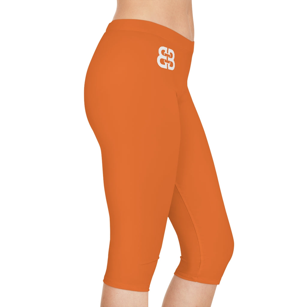 Capri Women's Leggings - Smokey Orange Design-Digital Rawness Original