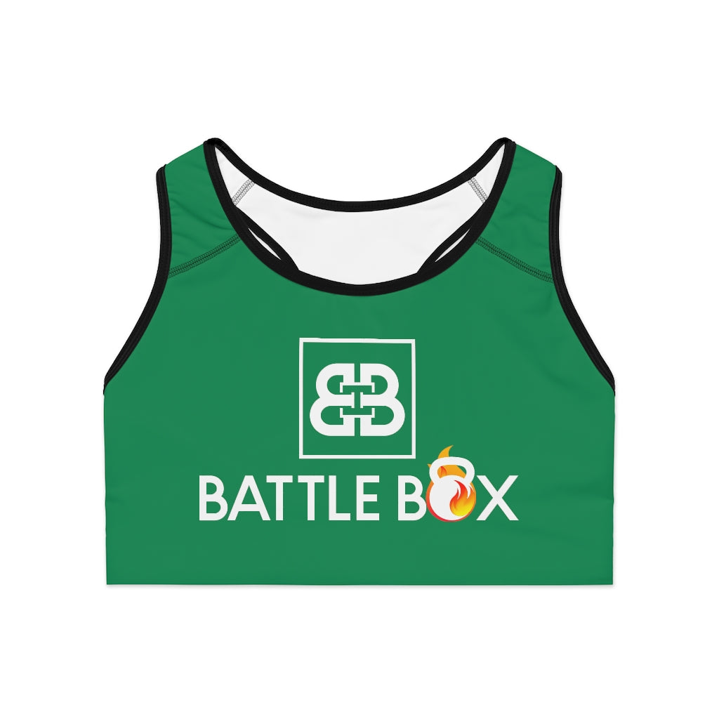 Battle Box Green Sports Bra