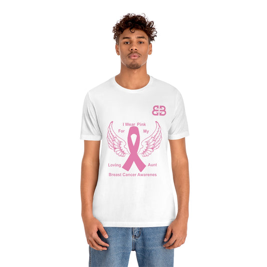 Battle Box Unisex Jersey Short Sleeve Tee - Breast Cancer Awareness Aunt