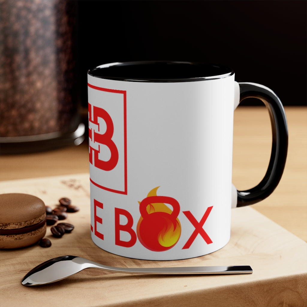 Battle Box Accent Red Logo Coffee Mug, 11oz