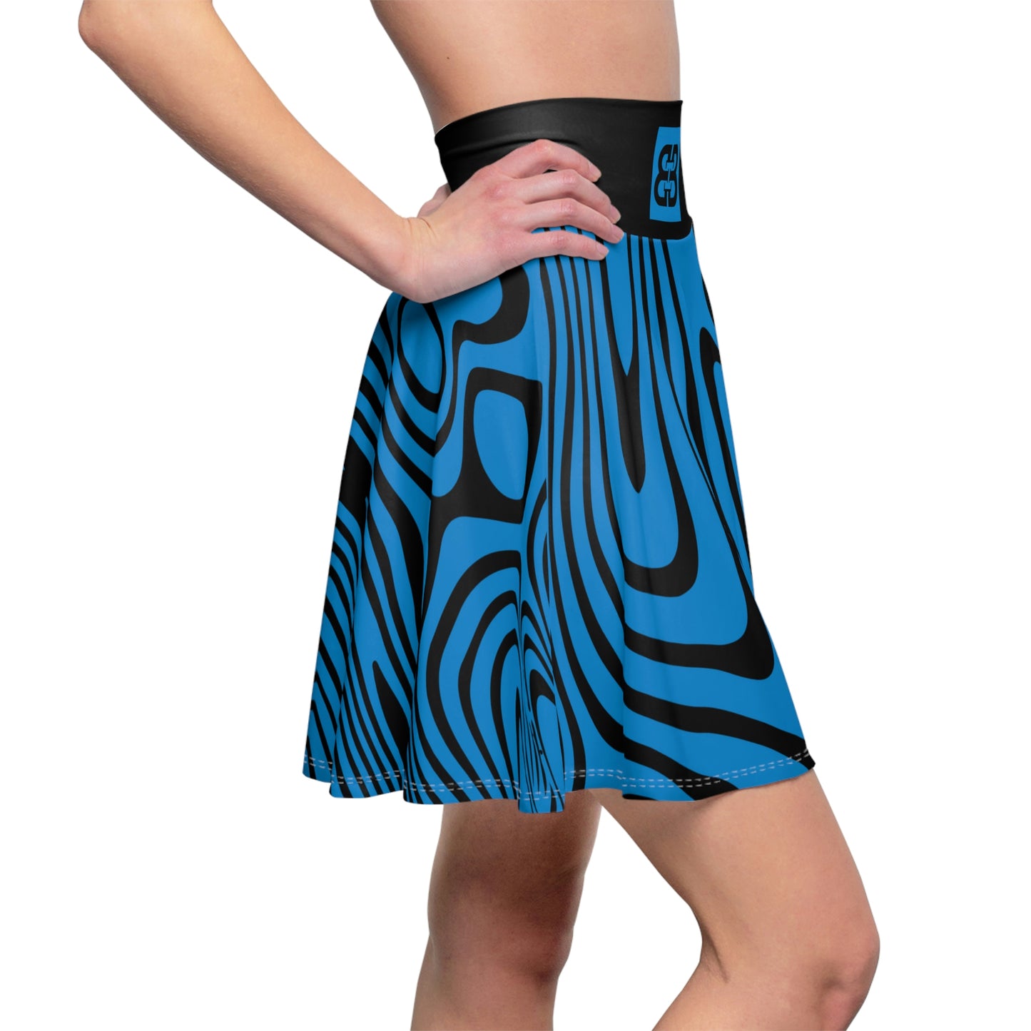 Battle Box High Waist Swirl Women's Skater Skirt-HW