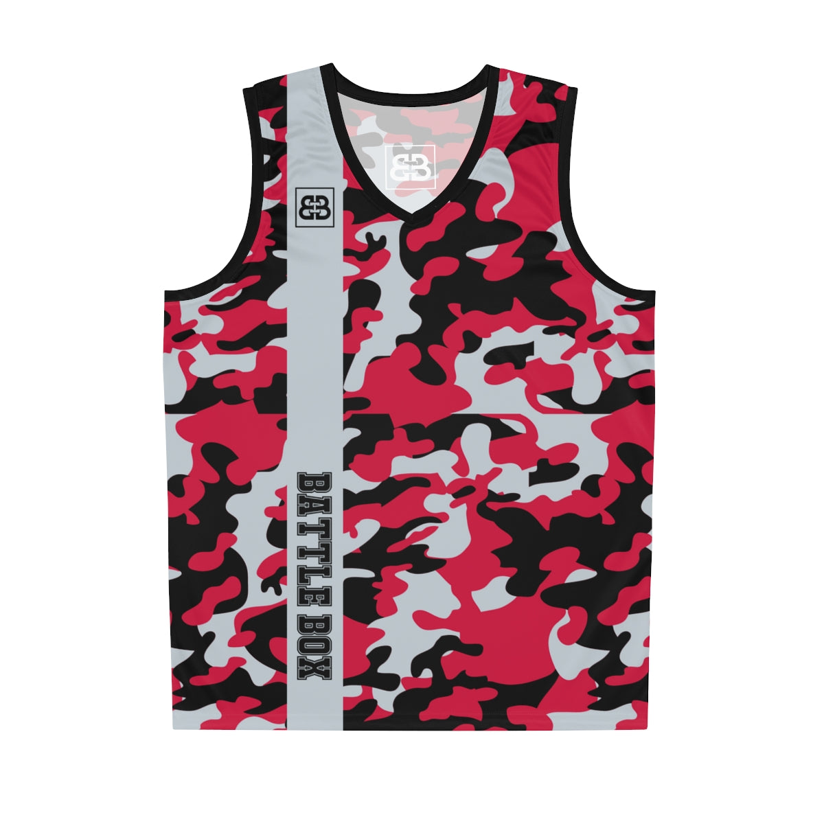 Battle Box Black Red Basketball Jersey