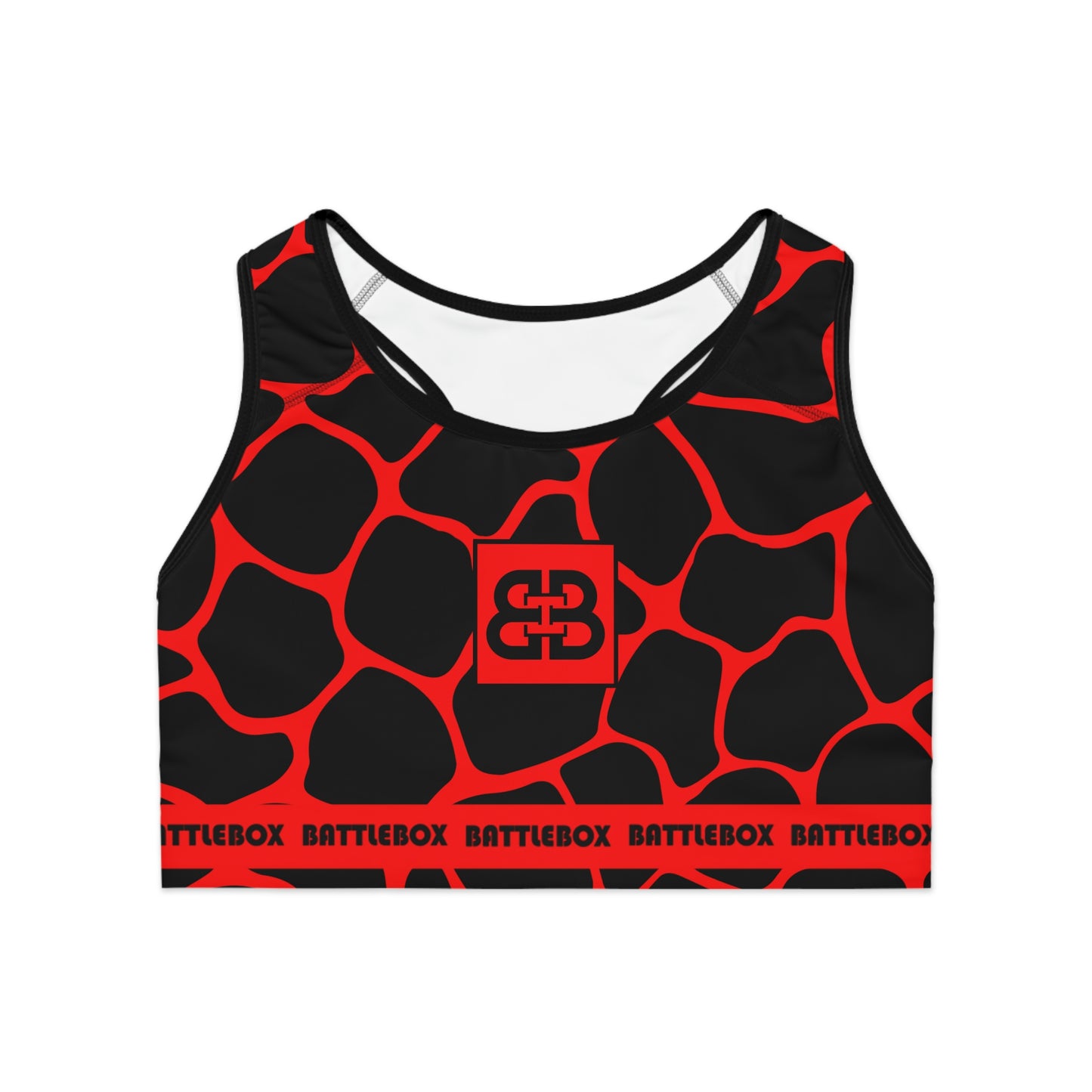 Battle Box Black/Red Cobble Sports Bra-T7