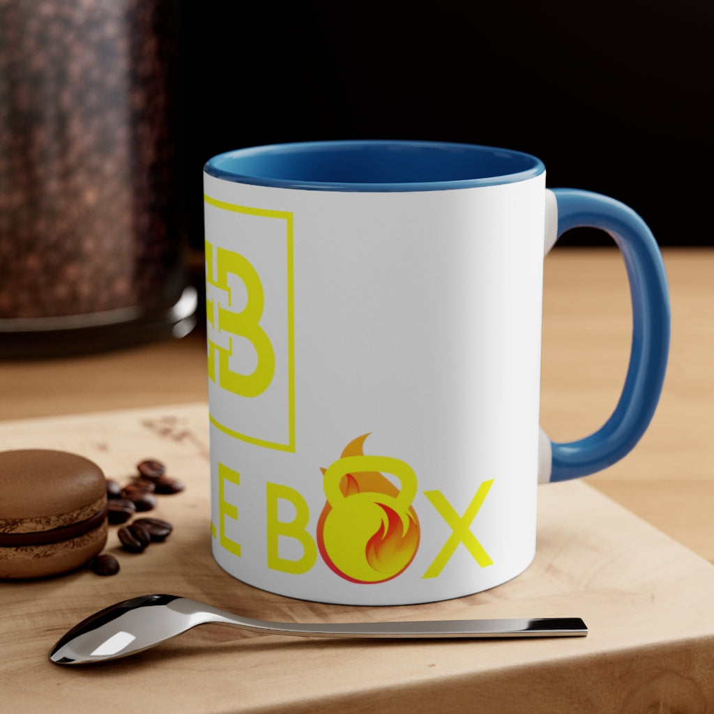 Battle Box Accent Yellow Logo Coffee Mug, 11oz