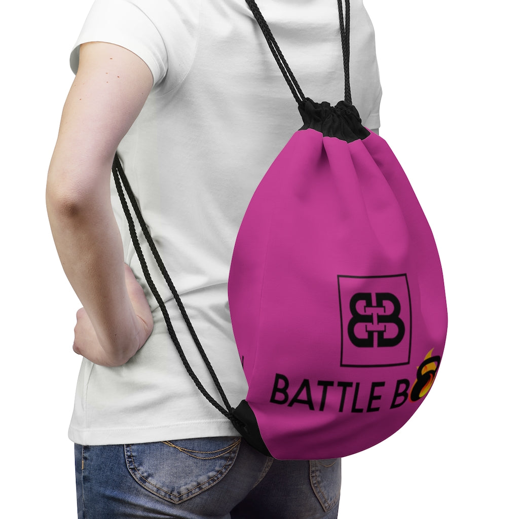 Battle Box Pink Drawstring Bag