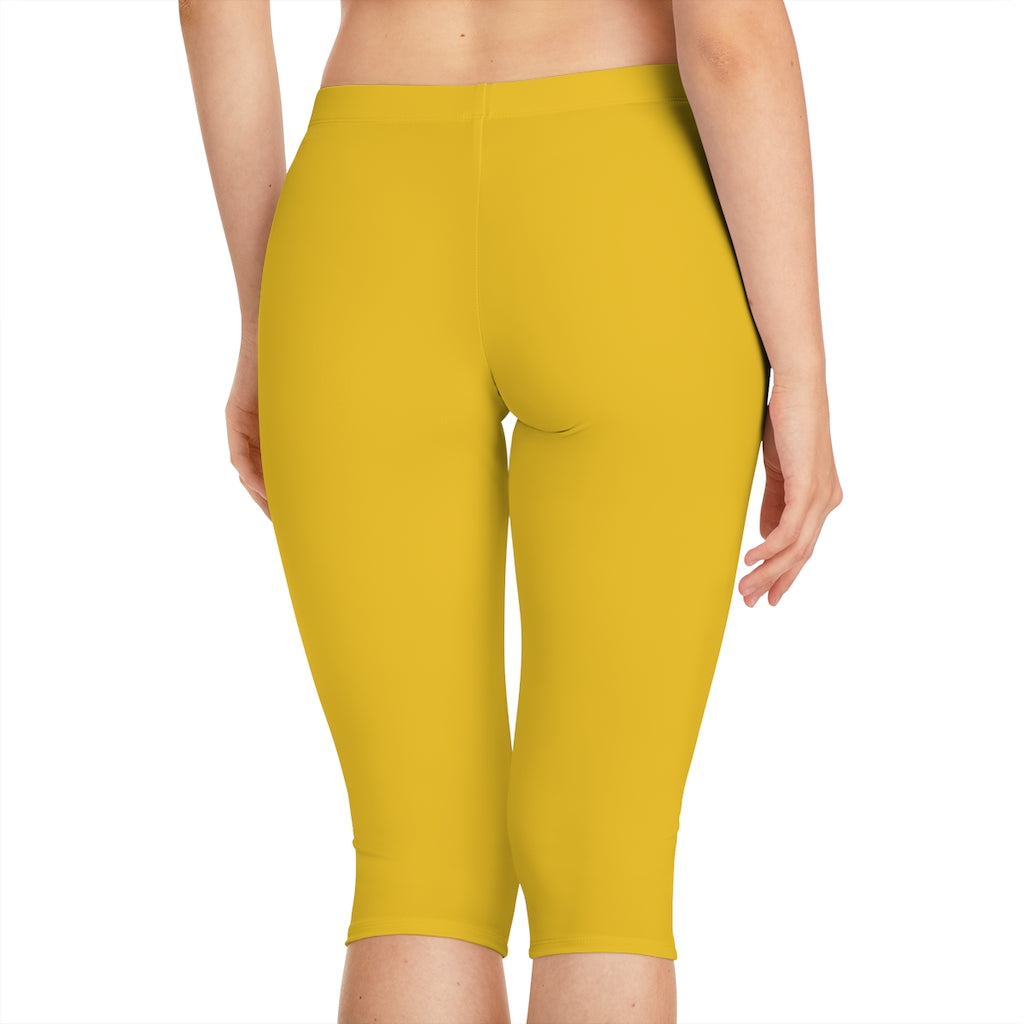 Battle Box [BB] Women's Yellow Capri Leggings