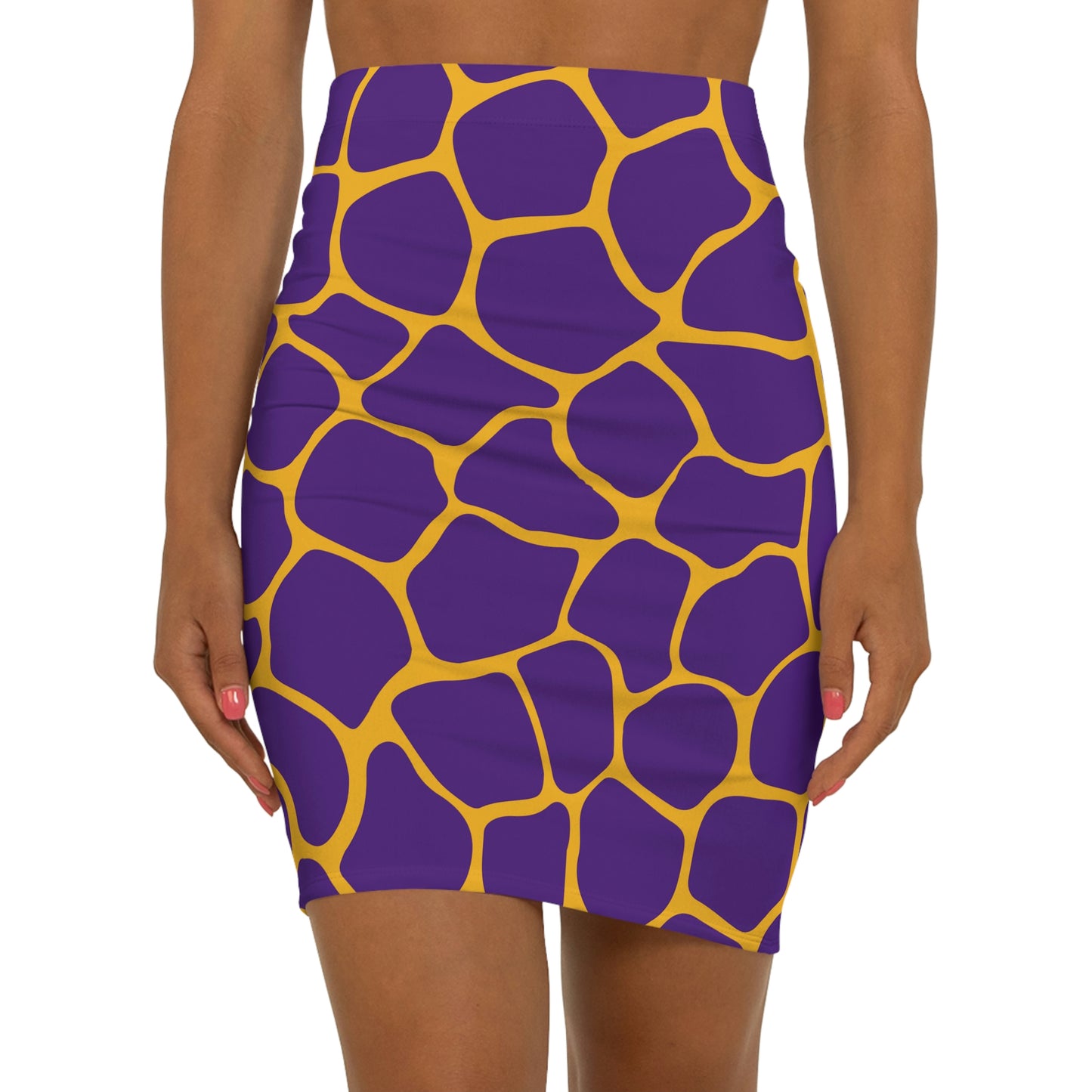 Battle Box Women's Purple Gold Cobble Mini Skirt-U6