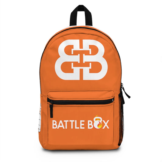 Battle Box Gym Fitness Orange Train Hard Backpack