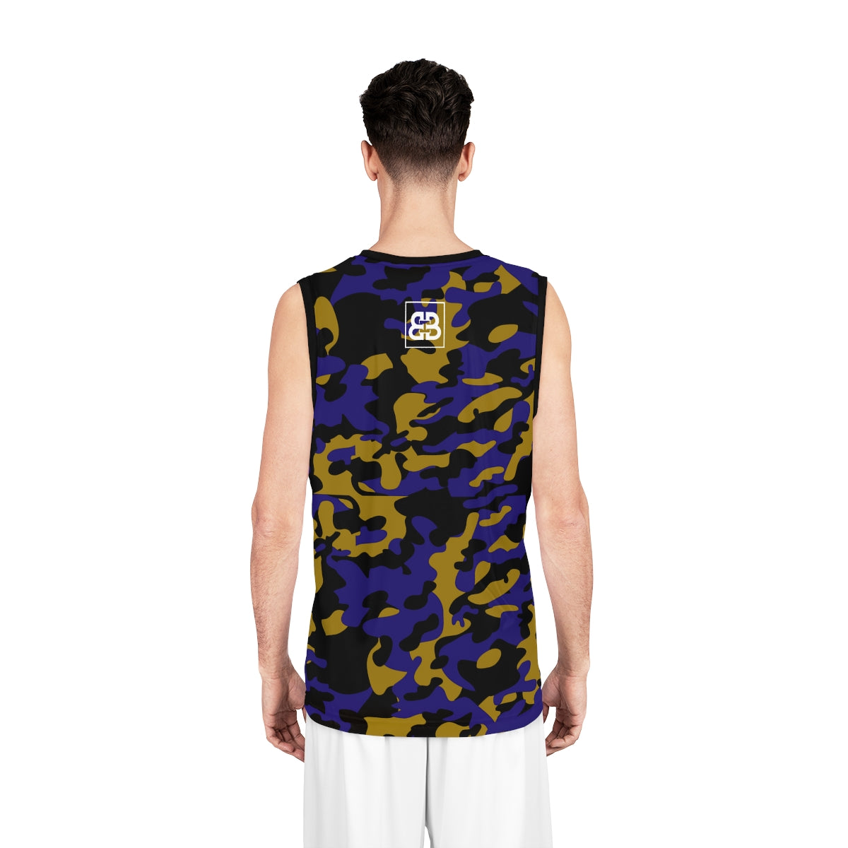 Battle Box Gold Black Camo Basketball Jersey