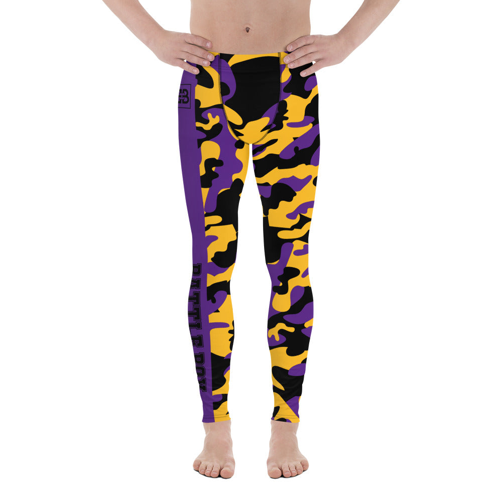 Battle Box Camo Black Purple Lakers Men's Leggings