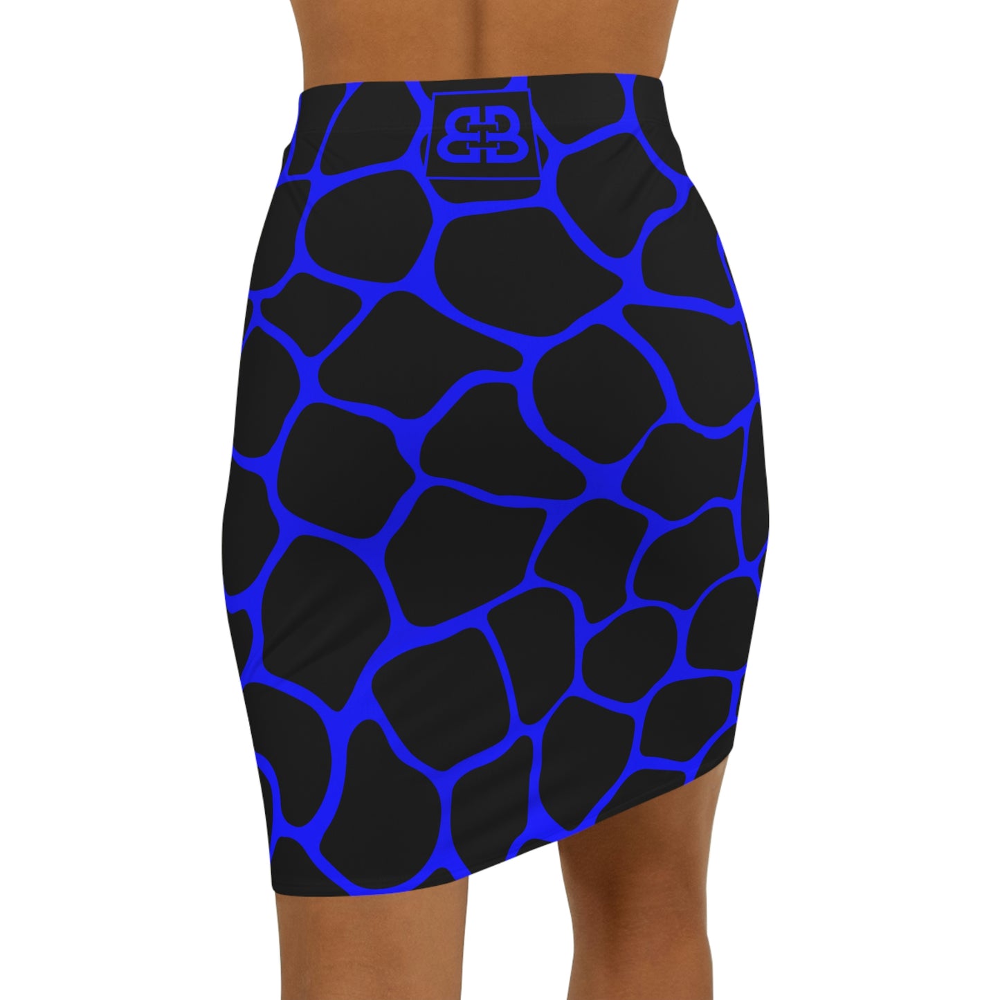 Battle Box Women's Blue Black Cobble Mini Skirt-U6