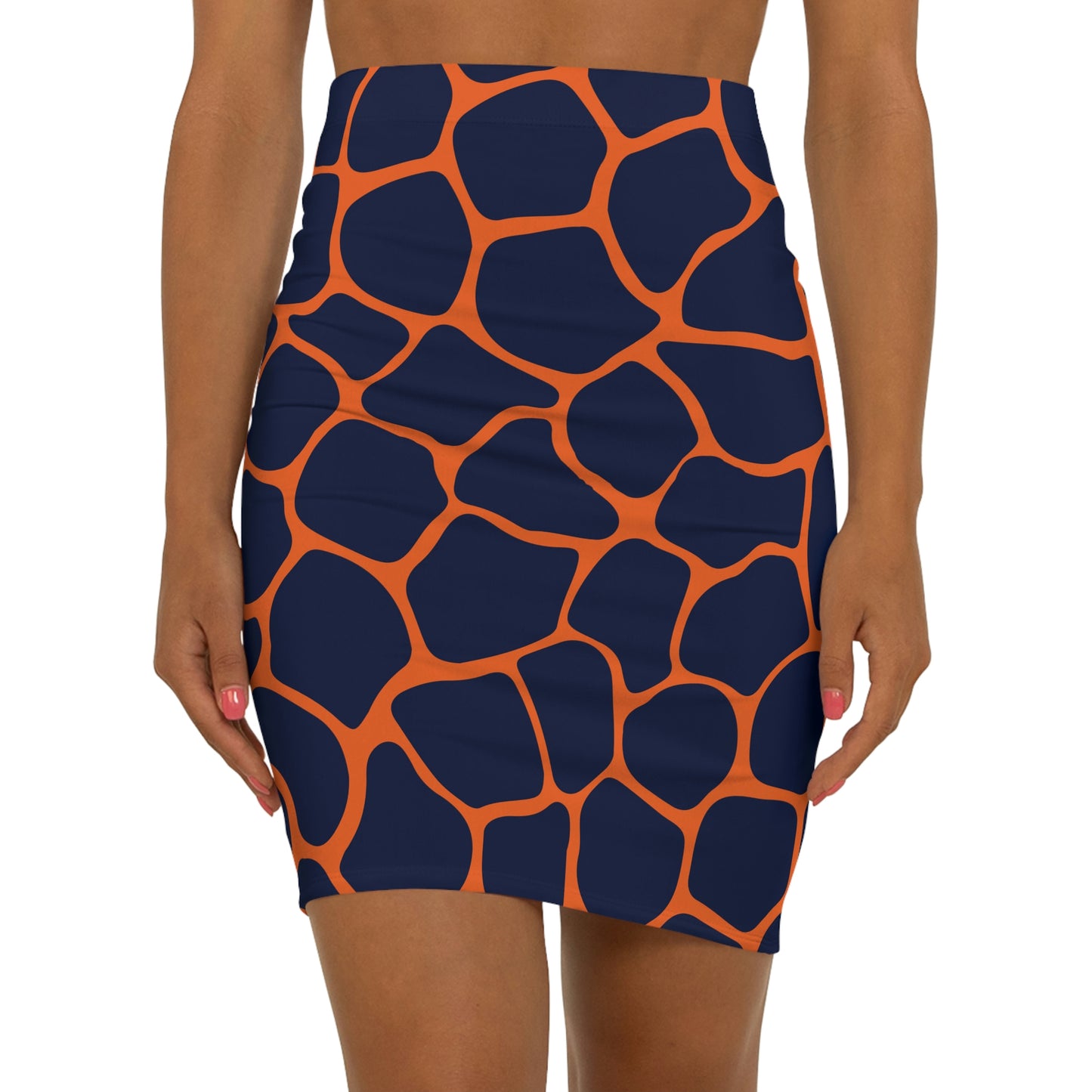 Battle Box Women's Blue Orange Cobble Mini Skirt-U6