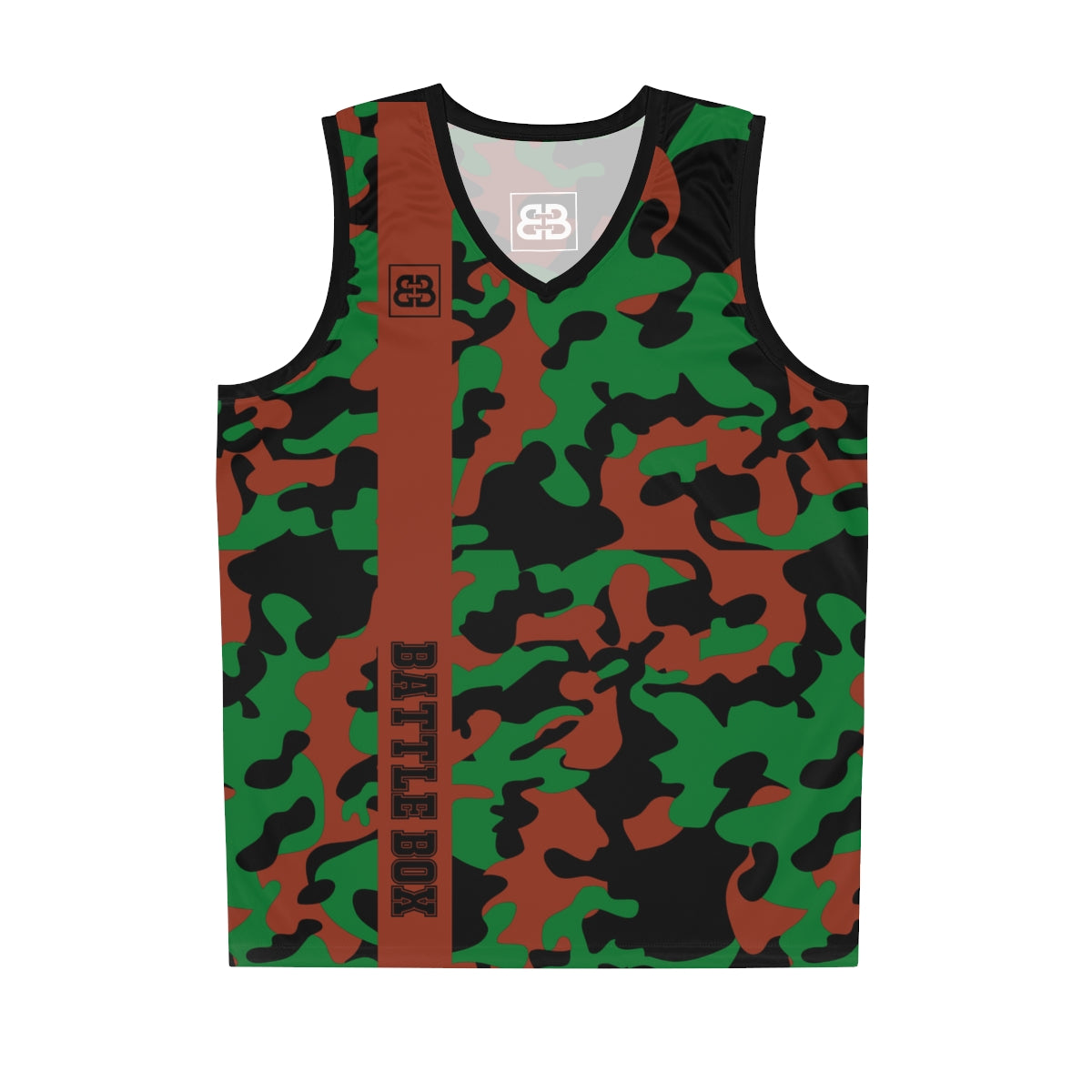 Battle Box Green Black Camo Basketball Jersey