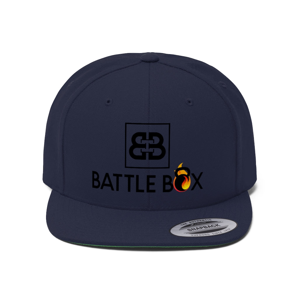 Battle Box Unisex Black Logo Flat Bill Hat