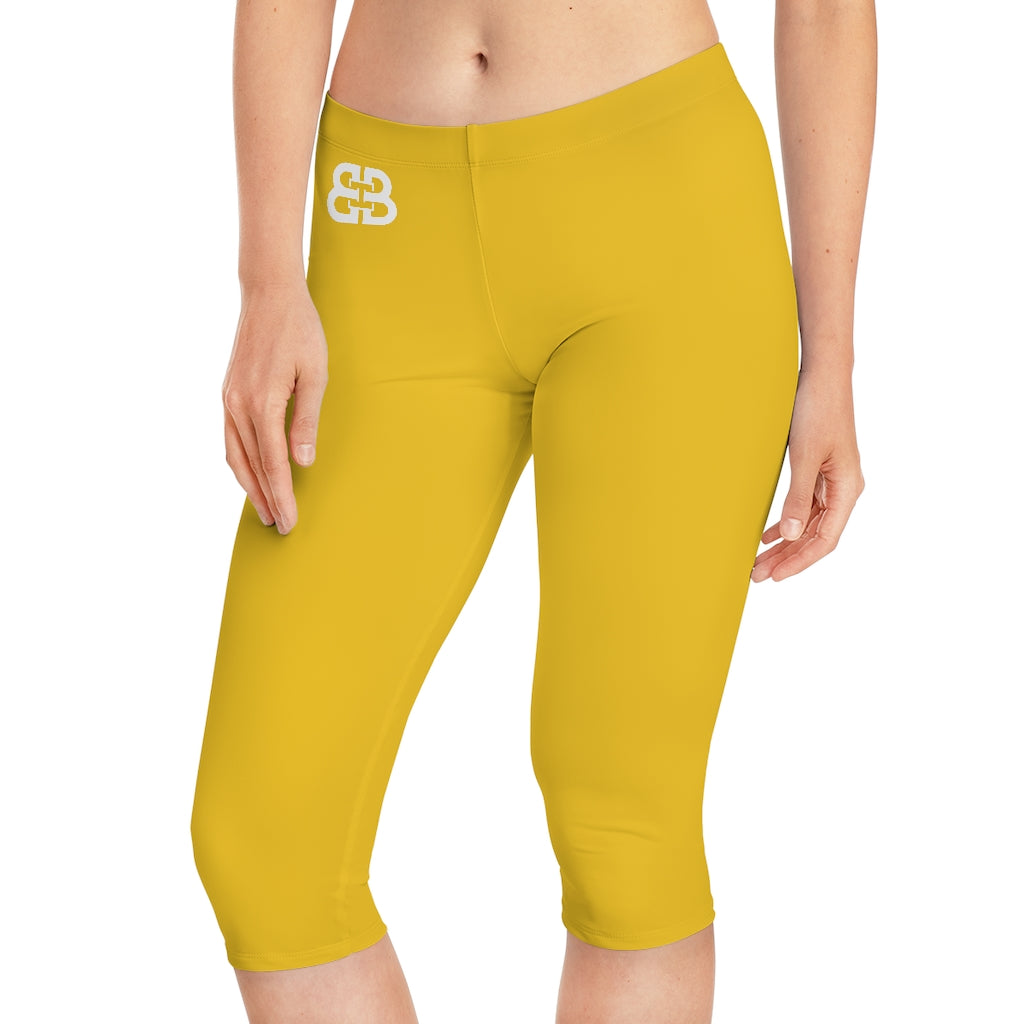 Battle Box [BB] Women's Yellow Capri Leggings