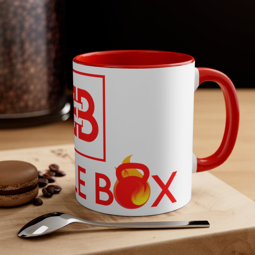 Battle Box Accent Red Logo Coffee Mug, 11oz