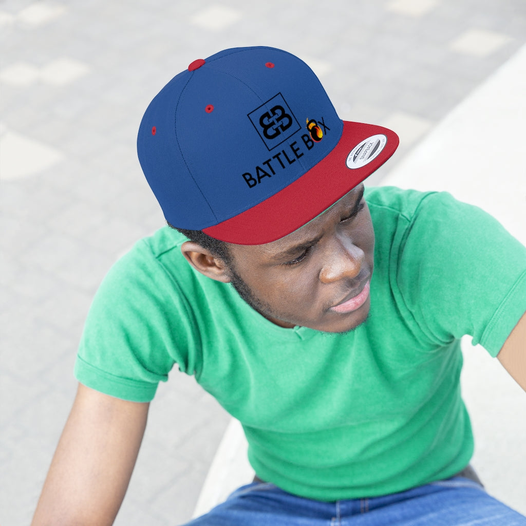 Battle Box Unisex Black Logo Flat Bill Hat