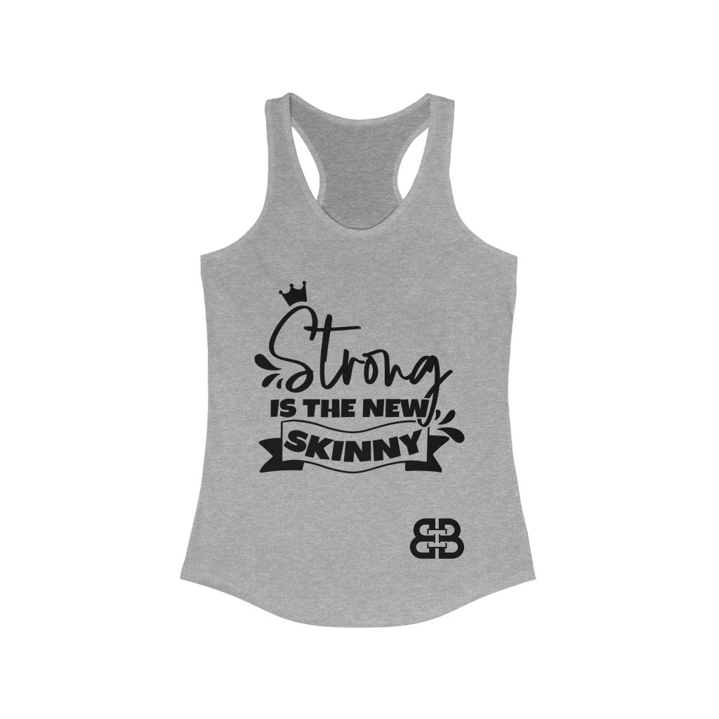 Women's Strong Is The New Skinny Battle Box Racerback Tank -2A