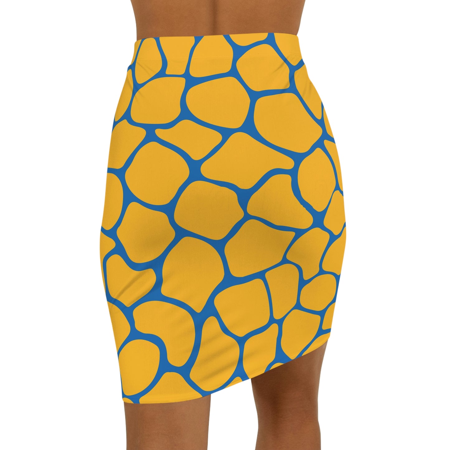 Battle Box Women's Blue Gold Cobble Mini Skirt-U6