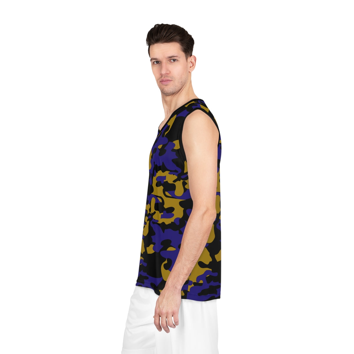 Battle Box Gold Black Camo Basketball Jersey