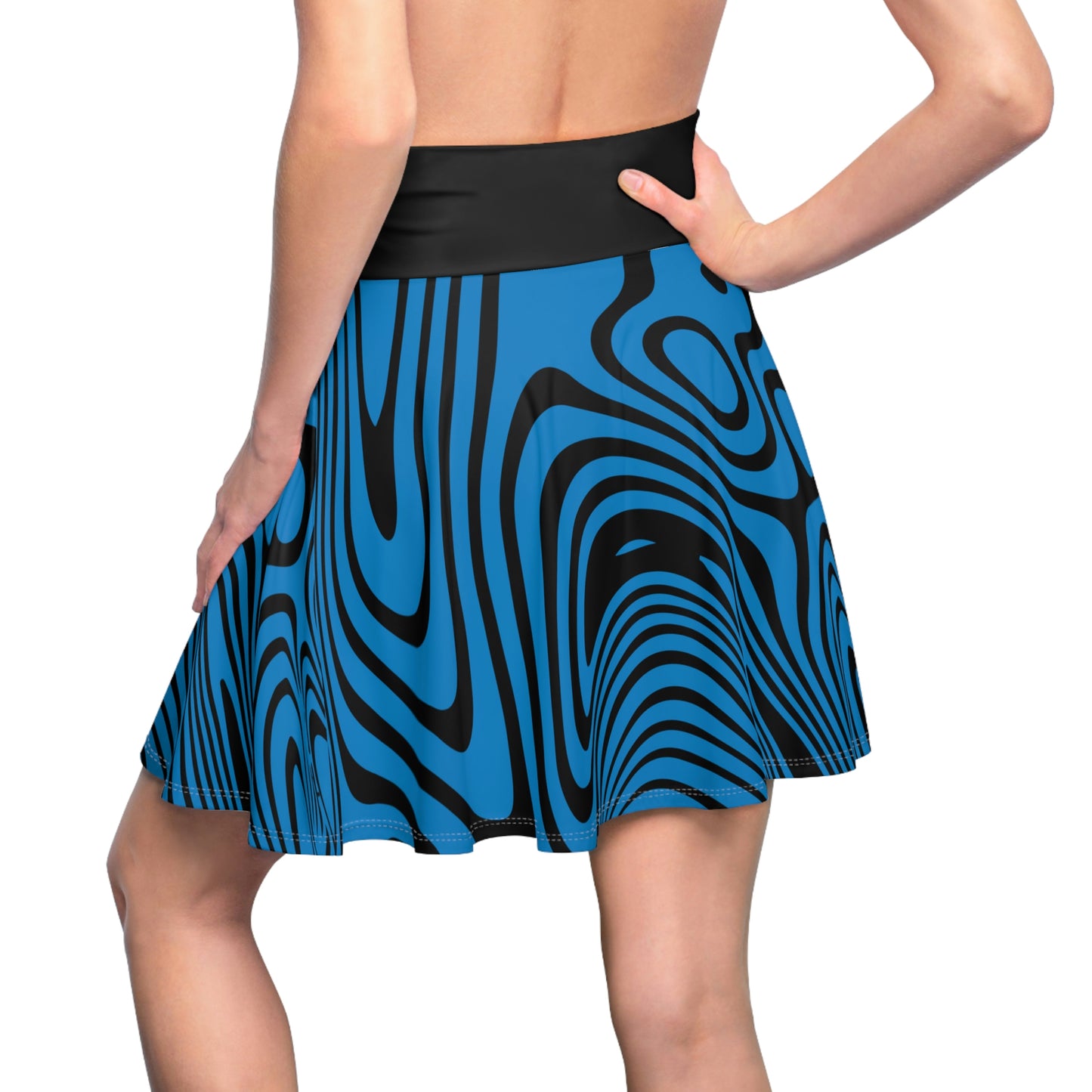 Battle Box High Waist Swirl Women's Skater Skirt-HW