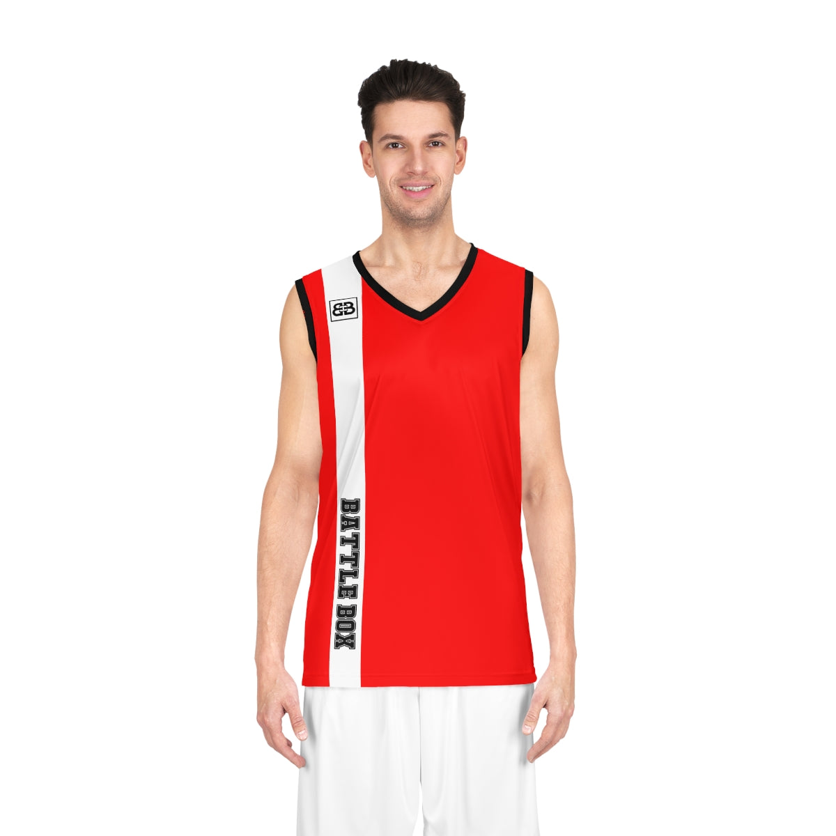 Plain Basketball Jersey Red-Black-White